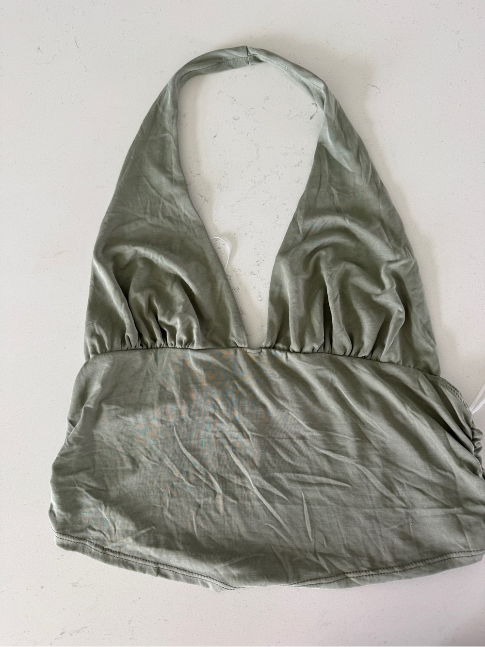 Sage Green Halter Crop Top